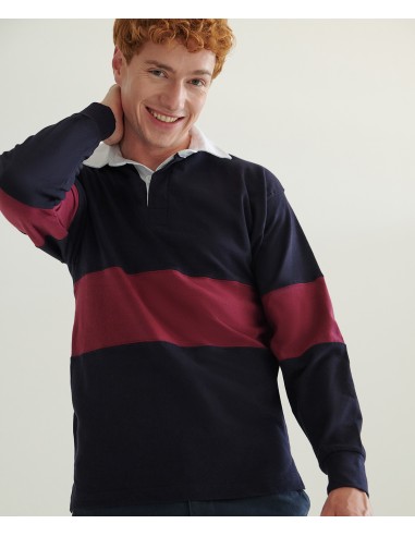 FRO-FR007-Maillot de rugby à bandes contrastées